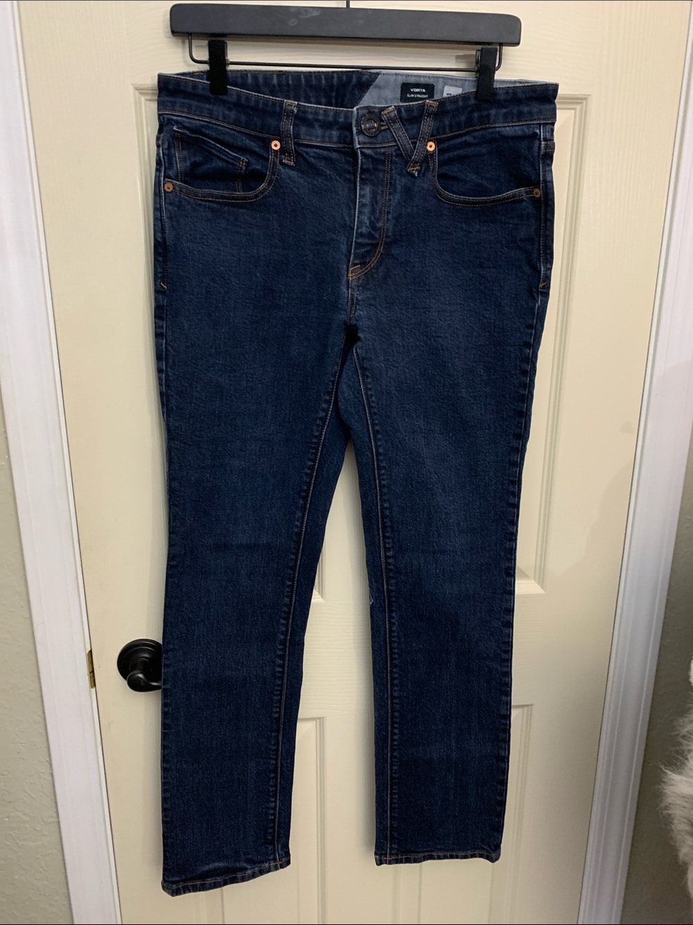 Volcom Men's Slim Straight Jeans in Dark Indigo
